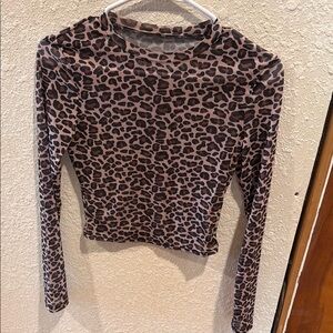 Leopard Print Long Sleeve Top